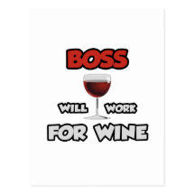 Chef… arbeitet für Wein Postkarte