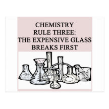Chemie: die epensive Glasbrüche zuerst Postkarte