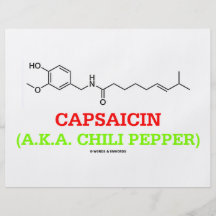 Chemisches Molekül des Capsaicin-(ALIAS Chili-Pfef Bedruckte Flyer