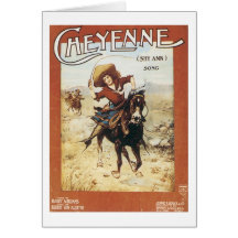 Cheyenne Vintage Songbook-Abdeckung Grußkarte