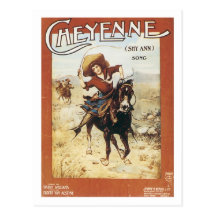 Cheyenne Vintage Songbook-Abdeckung Postkarten