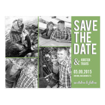 Chic-Collagen-Save the Date Postkarte