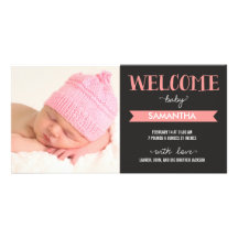 Chic-willkommene Baby-Geburts-Mitteilung Photokarten