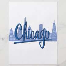 Chicago-Dunkel-Blau Bedruckte Flyer