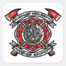 Chicago-Feuerwehr/Harlem adelt E86 T57 A20 Quadrataufkleber