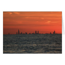 Chicago-Sonnenuntergang Grußkarte