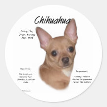Chihuahua-(glatter) Geschichtsentwurf Runder Sticker