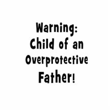 child of overprotective father black text cut outs