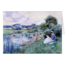 Childe Hassam - Frauenlesung Grußkarten