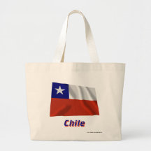 Chile-wellenartig bewegende Flagge mit Namen Leinentasche