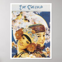 Chinain der Vintagen Songbook-Abdeckung Plakatdruck