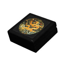 Chinesische gestickter goldener Drache des Tierkre Modeschmuckschachteln