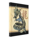 Chinesischer blauer Drache-Leinwand-Druck Leinwanddrucke