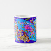 Chinesischer Fan-Blau-Becher Haferl