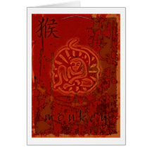 Chinesischer Tierkreis-Affe Karte