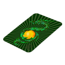 Chinesisches Jahr des Drache-Jade-Grüns Eckiger Magnet