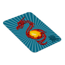 Chinesisches Jahr des Drache-metallischen Rotes Eckige Magnete