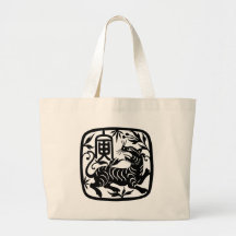 Chinesisches Papier-Schnitt-Tiger Tasche