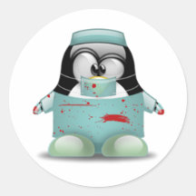Chirurg Tux Runder Sticker