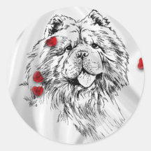 Chow-Chow in der Liebe Runder Aufkleber