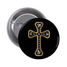 Christian Cross with "Onyx" Stones Pins