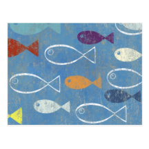 Christliche Fisch-Kunst Postkarten