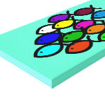 Christliche Fisch-Symbole - Regenbogen-Schule Leinwand Drucke
