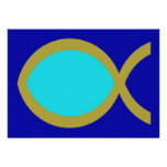 Christliches Fisch-Symbol Personalisierte Ankündigungskarte