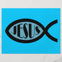Christliches Fisch-Symbol JESUSS Flyerdruck