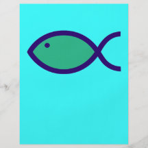 Christliches Fisch-Symbol - LOUD! - Aqua und Blau Individuelle Flyer