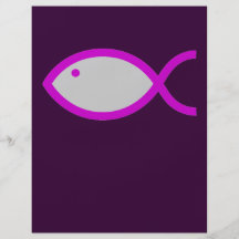 Christliches Fisch-Symbol - LOUD! Grau und Rosa Flyer