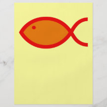 Christliches Fisch-Symbol - LOUD! Orange und Rot Flyer