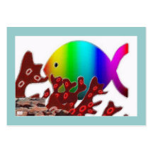 Christliches Fisch-Symbol - Regenbogen-Ozean Visitenkarten Vorlagen