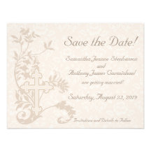 Christliches Kreuz blühen Save the Date Karten Einladungen