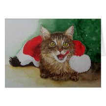 Christmas cat "Mhhh, Christmasdinner" Karte