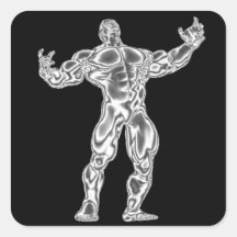 Chrom-Bodybuilder-Aufkleber