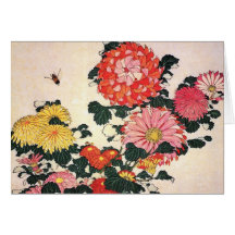 Chrysantheme und Bremse, Katsushika Hokusai Grußkarte