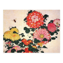 Chrysantheme und Bremse, Katsushika Hokusai Postkarten