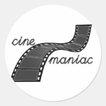 Cinemaniac mit Film-Streifen Aufkleber