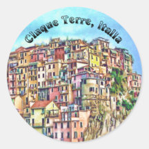 Cinque Terre, Italien Runder Sticker