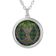 Clan Dundas Tartan und keltischer Baum des Lebens Halskette