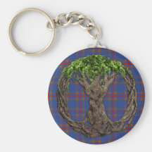 Clan-EliotTartan und keltischer Baum des Lebens Schlüsselbänder