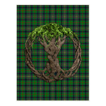 Clan-KennedyTartan und keltischer Baum des Lebens Postkarten