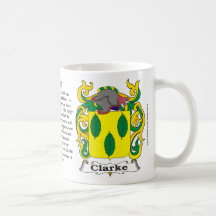 Clarke-Familien-Wappen Becher Tee Tasse