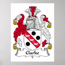 Clarke-Familienwappen Plakat