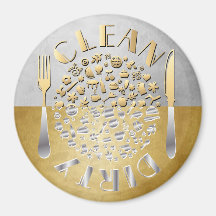 CLEAN-DIRTY Dishwasher Magnet - Round - 2