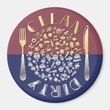 CLEAN-DIRTY Dishwasher Magnet - Round - 5