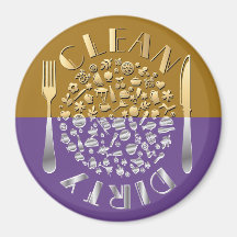CLEAN-DIRTY Dishwasher Magnet - Round - 6