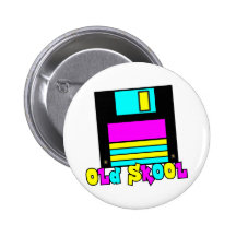 CMYK Retro Diskette alter skool Entwurf Button