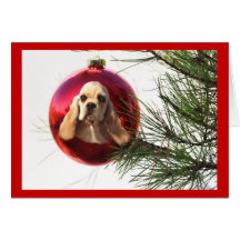 Cocker spaniel-Weihnachtskarten-Ball